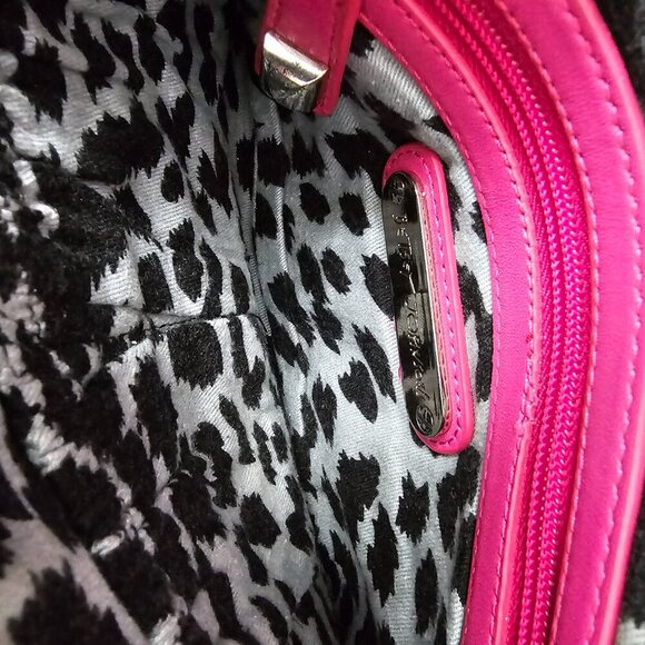 Betsey Johnson Studded Skull Cow Leather Clutch Pink Y2K Satchel Bag - Picture 3 of 10